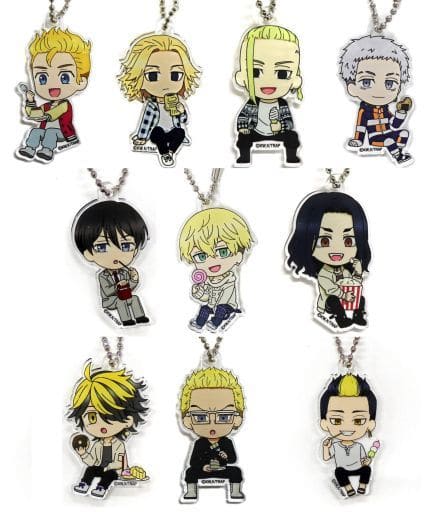 Chifuyu Matsuno, etc. Tokyo Revengers Trading Acrylic Key Chains Vol.2 All 10 Types Set Key Ring [USED]