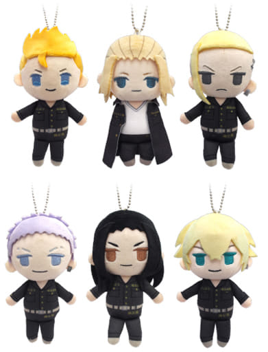 Takemichi Hanagaki, etc. Tokyo Revengers Petitfuwa Stuffed Toy All 6 Types Set Key Ring [USED]