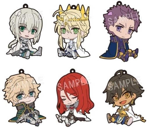 Bedivere, etc. Fate/Grand Order: Divine Realm of the Round Table Camelot Petanko Rubber Charm All 6 Types Set Key Ring [USED]