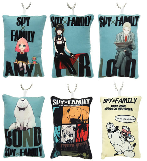 Loid Forger, etc. SPY x FAMILY Ichiban Kuji Mini Cushion Charm Prize D All 6 Types Set Charm [USED]
