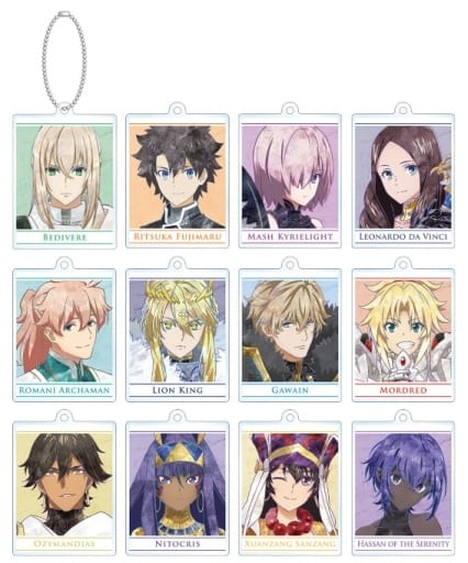 Ritsuka Fujimaru, etc. Fate/Grand Order: Divine Realm of the Round Table - Camelot Paladin; Agateram Ani-Art Trading Acrylic Keychains All 12 Types Set Key Ring [USED]