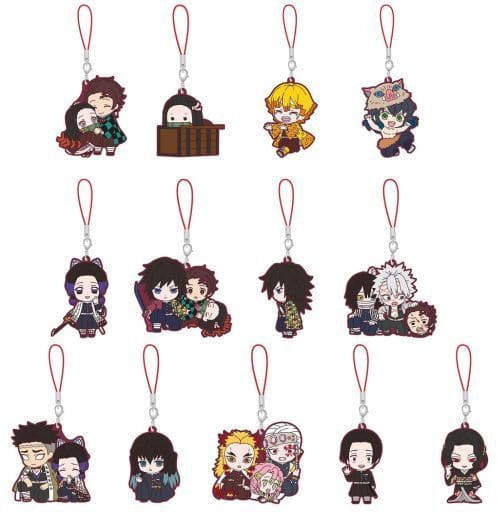 Nezuko Kamado, etc. Demon Slayer: Kimetsu no Yaiba Metsu! Capsule Rubber Mascot 9 All 13 Types Set Key Ring [USED]