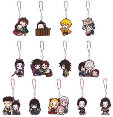Nezuko Kamado, etc. Demon Slayer: Kimetsu no Yaiba Metsu! Capsule Rubber Mascot 9 All 13 Types Set Key Ring [USED]
