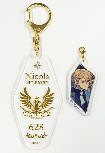Nicola Francesca Piofiore no Bansho Foil Stamping Tag Keychain & Charm Set Otomate Playing Game+ in Shinjuku Marui Annex Limited Key Ring [USED]