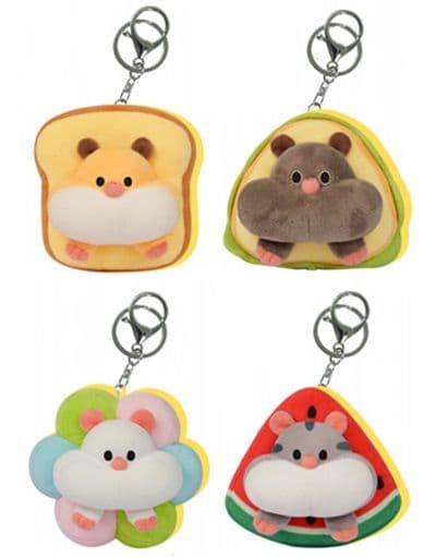 Bread, etc. RIBOSE Mitsukura and Friend Daily Life Plush Keychain All 4 Types Set Key Ring [USED]