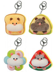 Bread, etc. RIBOSE Mitsukura and Friend Daily Life Plush Keychain All 4 Types Set Key Ring [USED]