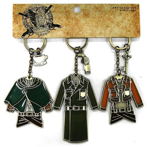 Ellen Yeager Erwin Smith Levi Ackerman Attack on Titan Key Chain Set Universal Studios Japan Attack on Titan The Real Limited Set of 3 Key Ring [USED]