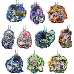 Giyu Tomiokau, etc. Demon Slayer: Kimetsu no Yaiba Pita! Deformed Night Watch Acrylic Key Chain All 10 Types Set Key Ring [USED]