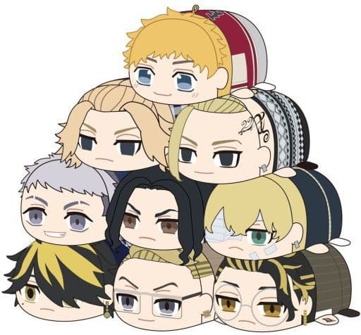 Manjirou Sano, etc. Tokyo Revengers Potekoro Mascot 3 All 9 Types Set Key Ring [USED]