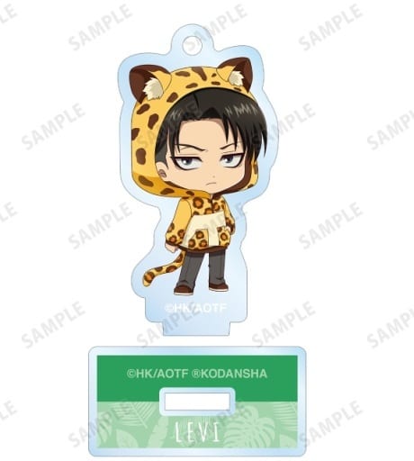 Levi Ackerman Jaguar Attack on Titan Chibi Chara The Scout Regiment Trading Acrylic Stand Key Chain Key Ring [USED]