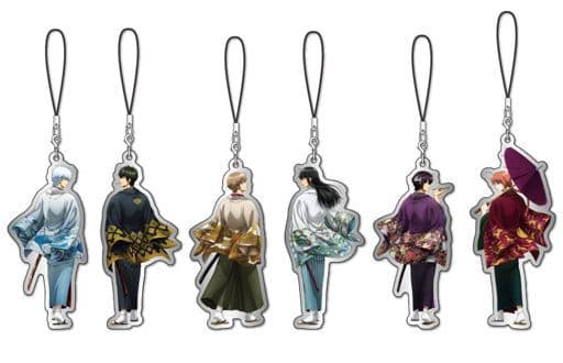Gintoki Sakata, etc. Gintama Metal Charm Strap All 6 Types Set Key Ring [USED]