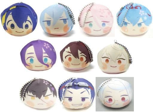 Mikazuki Munechika, etc. Wanpaku! Touken Ranbu Omanjuu Niginigi Mascot Part 1 of 1 All 10 Types Set Key Ring [USED]