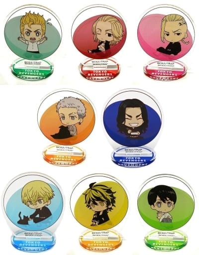 Manjirou Sano, etc. Tokyo Revengers Puchitto Collection Acrylic Mascot with Stand All 8 Types Set Key Ring [USED]
