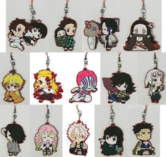Nezuko Kamado, etc. Demon Slayer: Kimetsu no Yaiba Metsu! Capsule Rubber Mascot 10 All 14 Types Set Key Ring [USED]