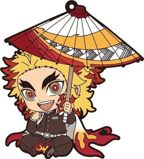 Kyojuro Rengoku Demon Slayer: Kimetsu no Yaiba Petanko Trading Rubber Strap Japanese Umbrella Vol.2 Key Ring [USED]