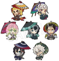Kyojuro Rengoku, etc. Demon Slayer: Kimetsu no Yaiba Petanko Trading Rubber Strap Japanese Umbrella Vol.2 All 7 Types Set Key Ring [USED]