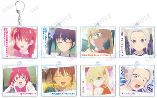 Saki Saki, etc. Girlfriend, Girlfriend Trading Dialogue Acrylic Key Chain All 8 Types Set Key Ring [USED]