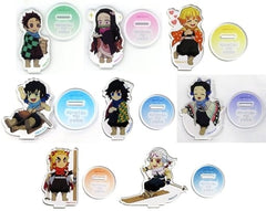Tanjiro Kamado, etc. Demon Slayer: Kimetsu no Yaiba Random Acrylic Mascot All 8 Types Set Key Ring [USED]