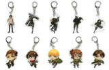 Mikasa Ackerman, etc. Attack on Titan Acrylic Keychain Newdays Limited All 10 Types Set Key Ring [USED]