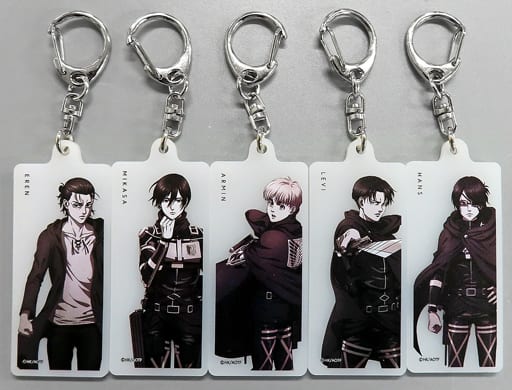 Ellen Yeager, etc. Attack on Titan The Final Season White Acrylic Keychain Mappa X Tsutaya Original Key Frame Art Book Release Commemorative POP UP SHOP Vol.1 Limited All 5 Types Set Key Ring [USED]