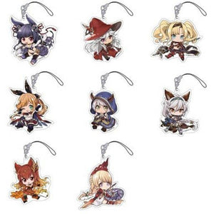 Zeta, etc. GRANBLUE FANTASY Petanko Trading Acrylic Straps Vol.1 All 8 Types Set Key Ring [USED]