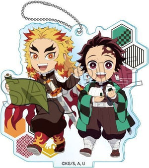 Tanjiro Kamado Kyojuro Rengoku Demon Slayer: Kimetsu no Yaiba Street Walking Series Acrylic Key Chain Vol.2 Key Ring [USED]