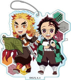 Tanjiro Kamado Kyojuro Rengoku Demon Slayer: Kimetsu no Yaiba Street Walking Series Acrylic Key Chain Vol.2 Key Ring [USED]