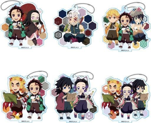 Tengen Uzui, etc. Demon Slayer: Kimetsu no Yaiba Street Walking Series Acrylic Key Chain Vol.2 All 6 Types Set Key Ring [USED]
