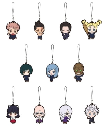 Yuji Itadori, etc. Jujutsu Kaisen Capsule Rubber Mascot 04 All 11 Types Set Key Ring [USED]