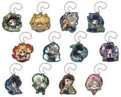 Zenitsu Agatsuma, etc. Demon Slayer: Kimetsu no Yaiba Pita! Deformed Immersed in Hobbies Acrylic Key Chain All 12 Types Set Key Ring [USED]