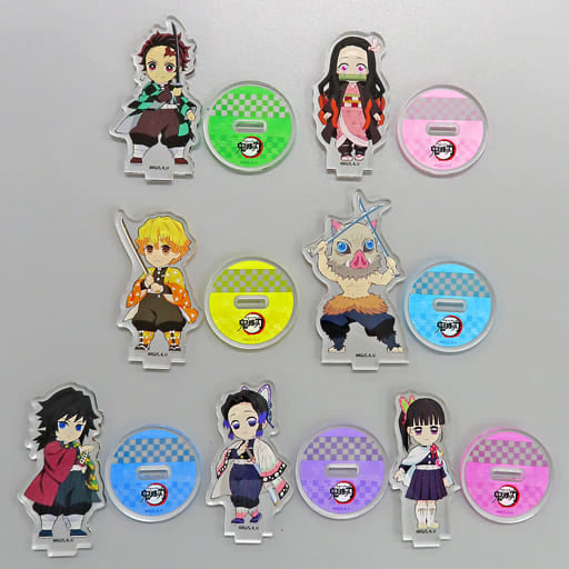 Nezuko Kamado, etc. Demon Slayer: Kimetsu no Yaiba Random Deformed Acrylic Mascot Vol.1 All 7 Types Set Key Ring [USED]