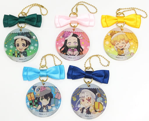 Tanjiro Kamado, etc. Demon Slayer: Kimetsu no Yaiba Random Acrylic Ornament Charm ufotable cafe Christmas Event 2021 Limited All 5 Types Set Charm [USED]