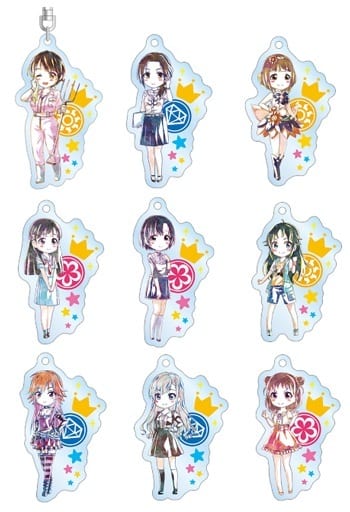 Mizuki Kawashima, etc. THE iDOLM@STER Cinderella Girls Theater Trading Ani-Art Acrylic Key Chain Ver.F All 9 Types Set Key Ring [USED]