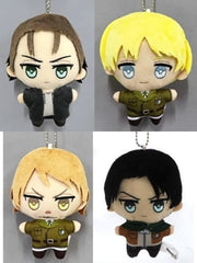Ellen Yeager, etc. Attack on Titan Chibinui Mascot BC All 4 Types Set Key Ring [USED]