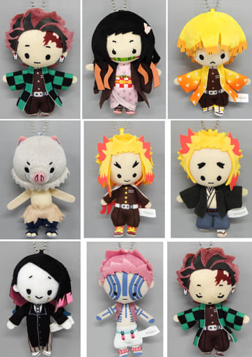 Nezuko Kamado, etc. Demon Slayer: Kimetsu no Yaiba TORUPAKA! Plush Toys Sugar Pouch All 9 Types Set Key Ring [USED]