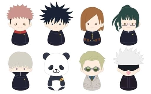 Yuji Itadori, etc. Jujutsu Kaisen Es Series Nino FUKUBUKU COLLECTION Trading Mascot All 8 Types Set Key Ring [USED]