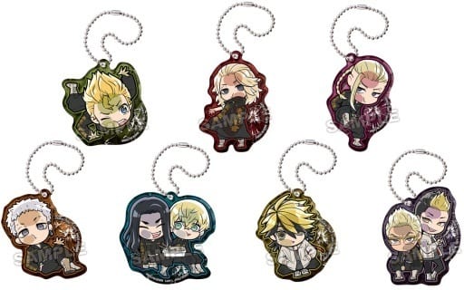 Takemichi Hanagaki, etc. Tokyo Revengers Pita! Deformed Acrylic Key Chain All 7 Types Set Key Ring [USED]