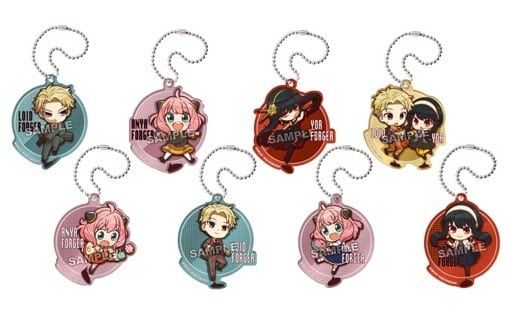 Anya Forger, etc. SPY x FAMILY Pyoncolle Acrylic Key Chain All 8 Types Set Key Ring [USED]