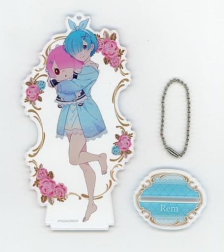 Rem Ram and Rem's Birthday Life 2019 Ver. Re:ZERO -Starting Life in Another World- Acrylic Stand Keychain Re: Ram & Rem's Birthday Life Starting From Zero 2019 in Shibuya Marui Limited Key Ring [USED]