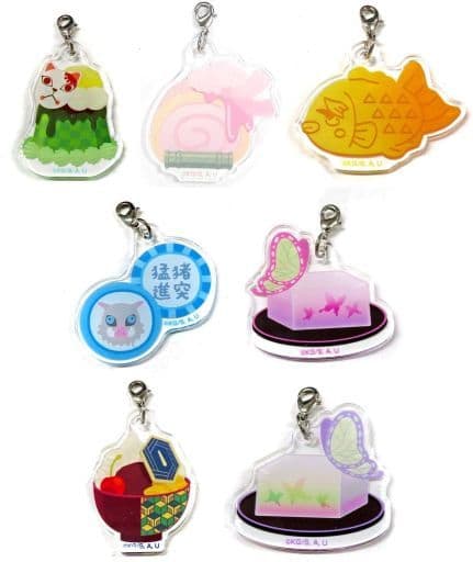 Nezuko Kamado, etc. Demon Slayer: Kimetsu no Yaiba Random Acrylic Charms Vol.1 All 7 Types Set Charm [USED]