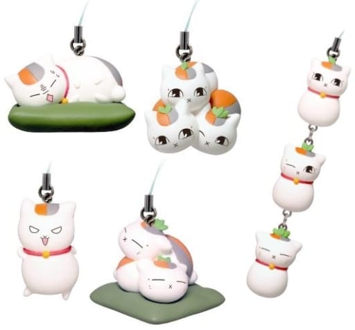 Nyanko-sensei Natsume's Book of Friends the Movie Nyanko-sensei Tedium Strap Part 7 All 5 Types Set Key Ring [USED]