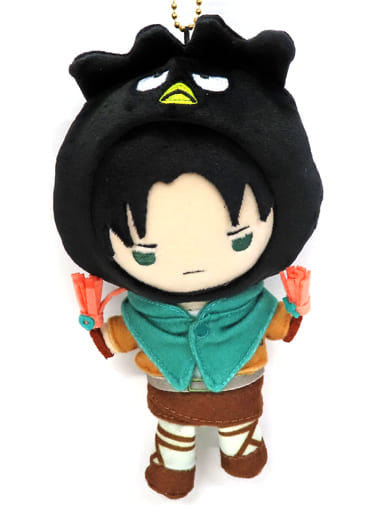 Levi Ackerman BAD BADTZ-MARU Attack On Titan X Sanrio Characters Munyugurumi Ball Chain Mascot Key Ring [USED]
