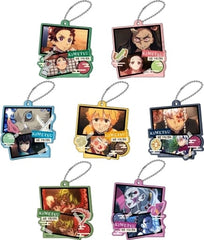 Nezuko Kamado, etc. Demon Slayer: Kimetsu no Yaiba Collage Acrylic Key Chain All 7 Types Set Key Ring [USED]