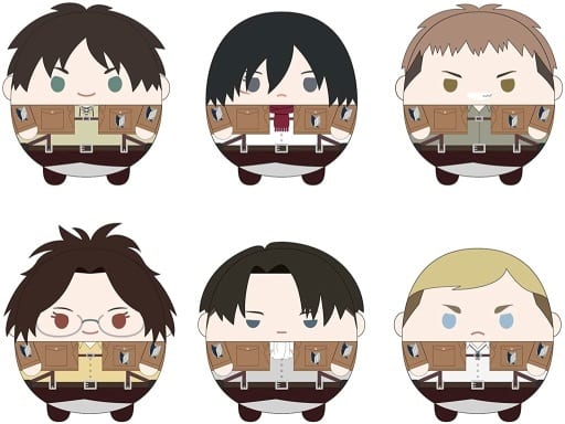 Ellen Yeager, etc. Attack on Titan Fluffy Kororin 2 All 6 Types Set Key Ring [USED]