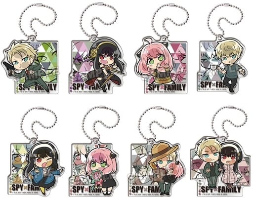 Anya Forger, etc. SPY x FAMILY Pita! Deformed Acrylic Key Chain All 8 Types Set Key Ring [USED]