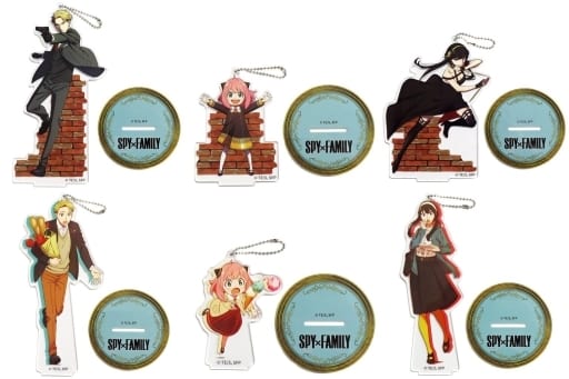 Anya Forger, etc. SPY x FAMILY Big Clear Keychain with Stand All 6 Types Set Key Ring [USED]