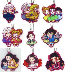 Tengen Uzui, etc. Demon Slayer: Kimetsu no Yaiba Entertainment District Arc Charabanchoukou Rubber Mascot 9th Form All 9 Types Set Key Ring [USED]