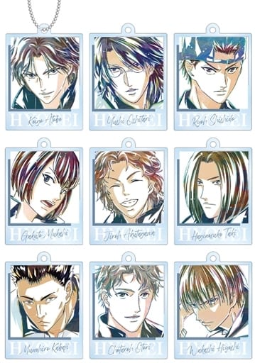 Keigo Atobe, etc. The New Prince of Tennis Ani-Art Trading Acrylic Keychain Hyotei Part 2 All 9 Types Set Key Ring [USED]