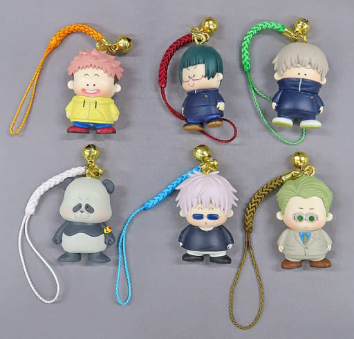 Satoru Gojo, etc. Jujutsu Kaisen Fancy Characters Netsuke Mascot 2 All 6 Types Set Key Ring [USED]