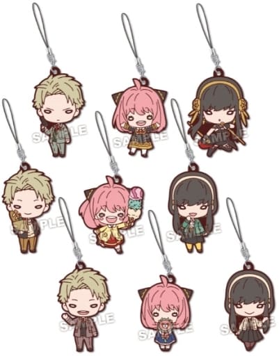 Anya Forger, etc. SPY x FAMILY Nitotan Rubber Mascot All 9 Types Set Key Ring [USED]